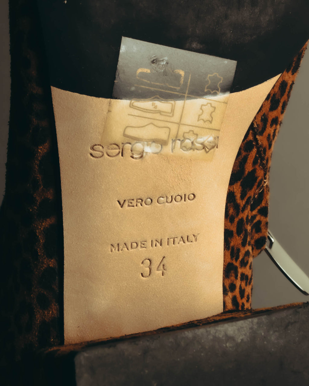 "Sergio Rossi" 2010's Leopard pattern leather ankle boots