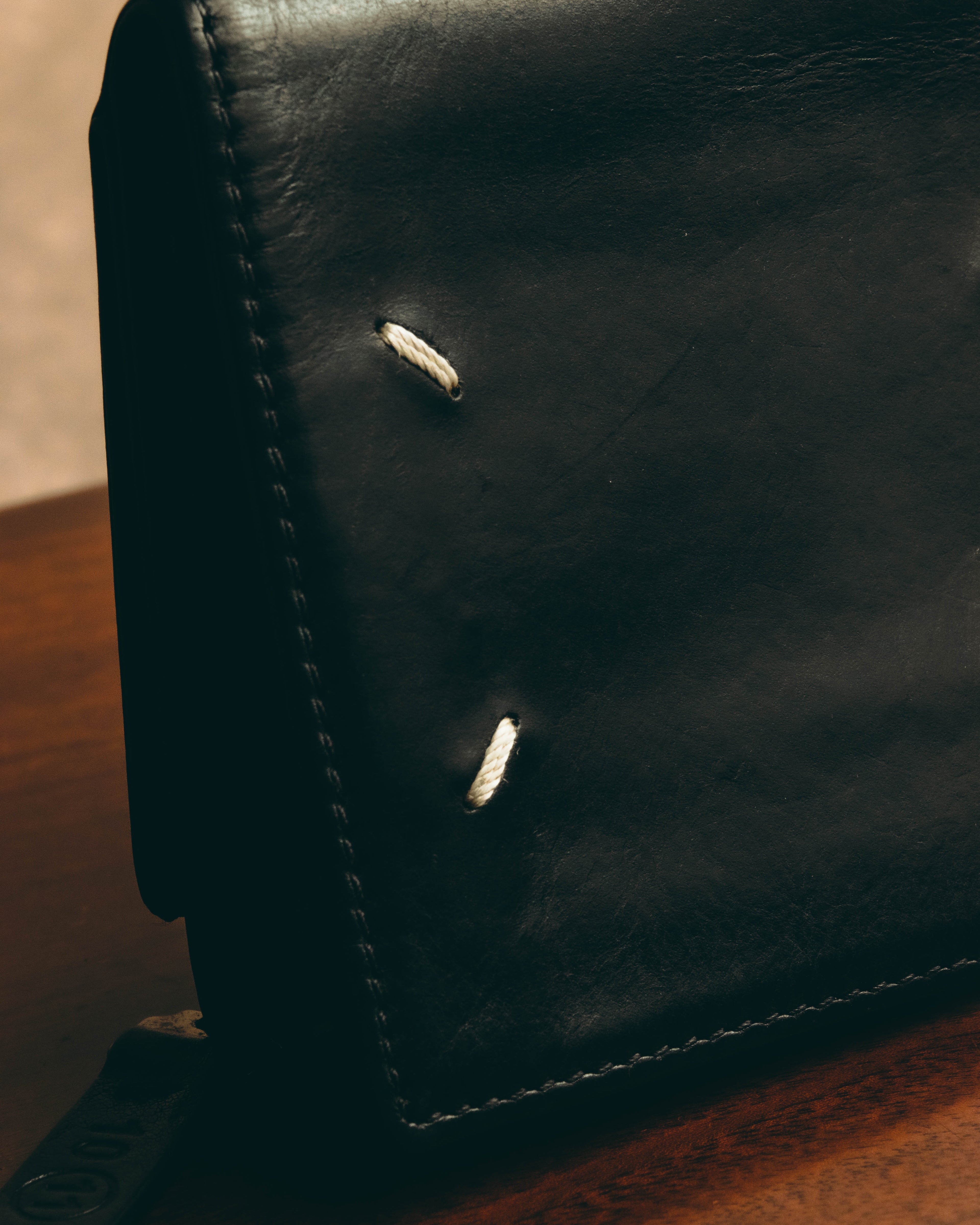 "Maison Margiela" 2020's Sleek black leather bifold wallet