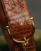 “CELINE“ 2019-22 Crocodile embossed statement belt