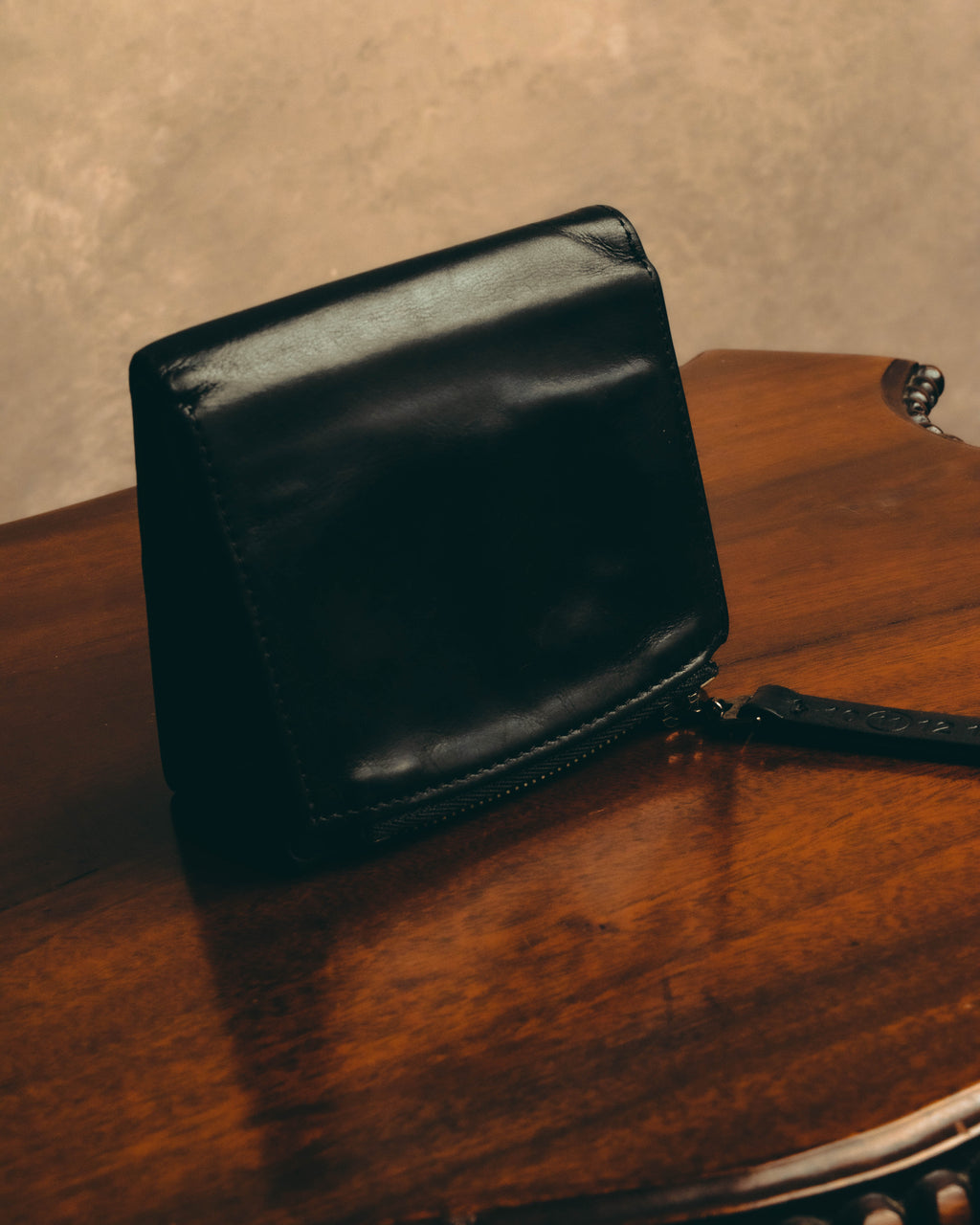"Maison Margiela" 2020's Sleek black leather bifold wallet