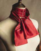 "Hermès" 80's-90's Patterned silk scarf tie