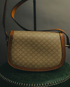 "CELINE" 70's-80's Macadam horsebit shoulder bag
