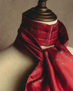 "Hermès" 80's-90's Patterned silk scarf tie