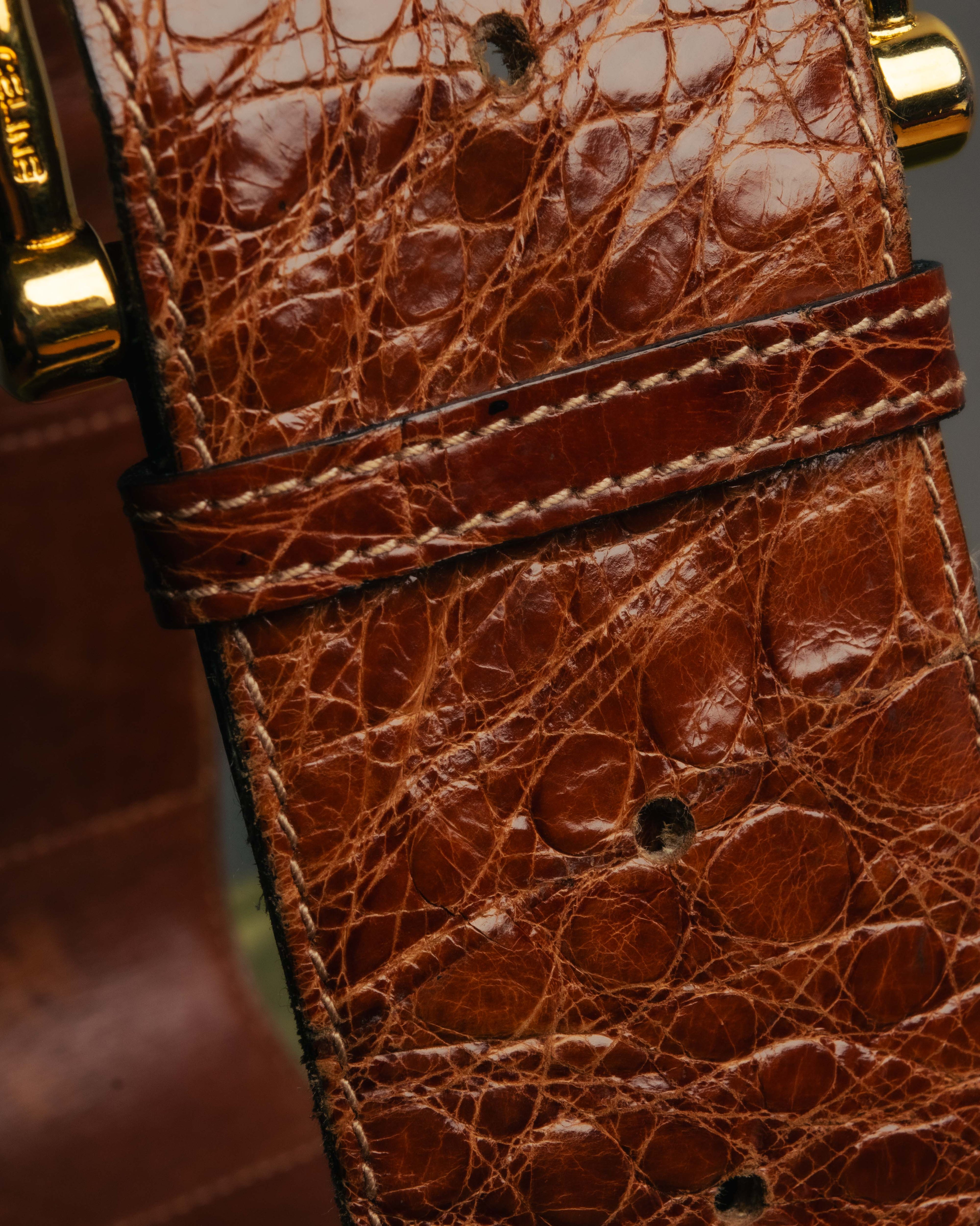 “CELINE“ 2019-22 Crocodile embossed statement belt