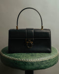 "Salvatore Ferragamo" 90's-00's Structured leather top handle handbag