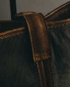 "LOEWE" 90's Decorative suede leather bucket bag