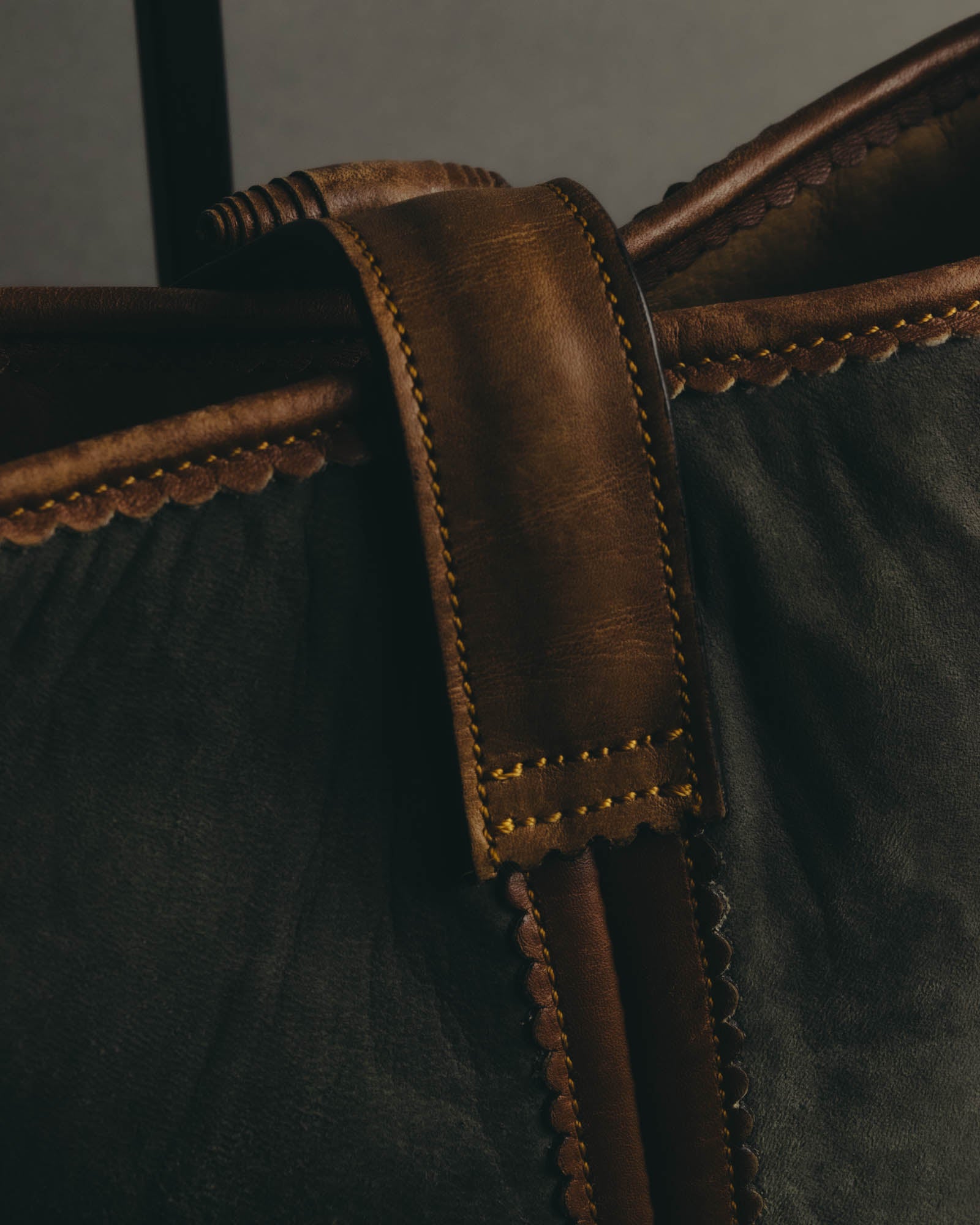 "LOEWE" 90's Decorative suede leather bucket bag