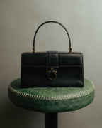 "Salvatore Ferragamo" 90's-00's Structured leather top handle handbag
