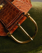 “CELINE“ 2019-22 Crocodile embossed statement belt