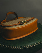 "CELINE" 70's-80's Macadam horsebit shoulder bag