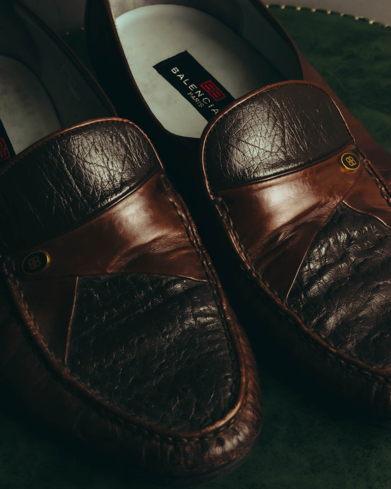 "BALENCIAGA" 80's-90's Classic leather loafers