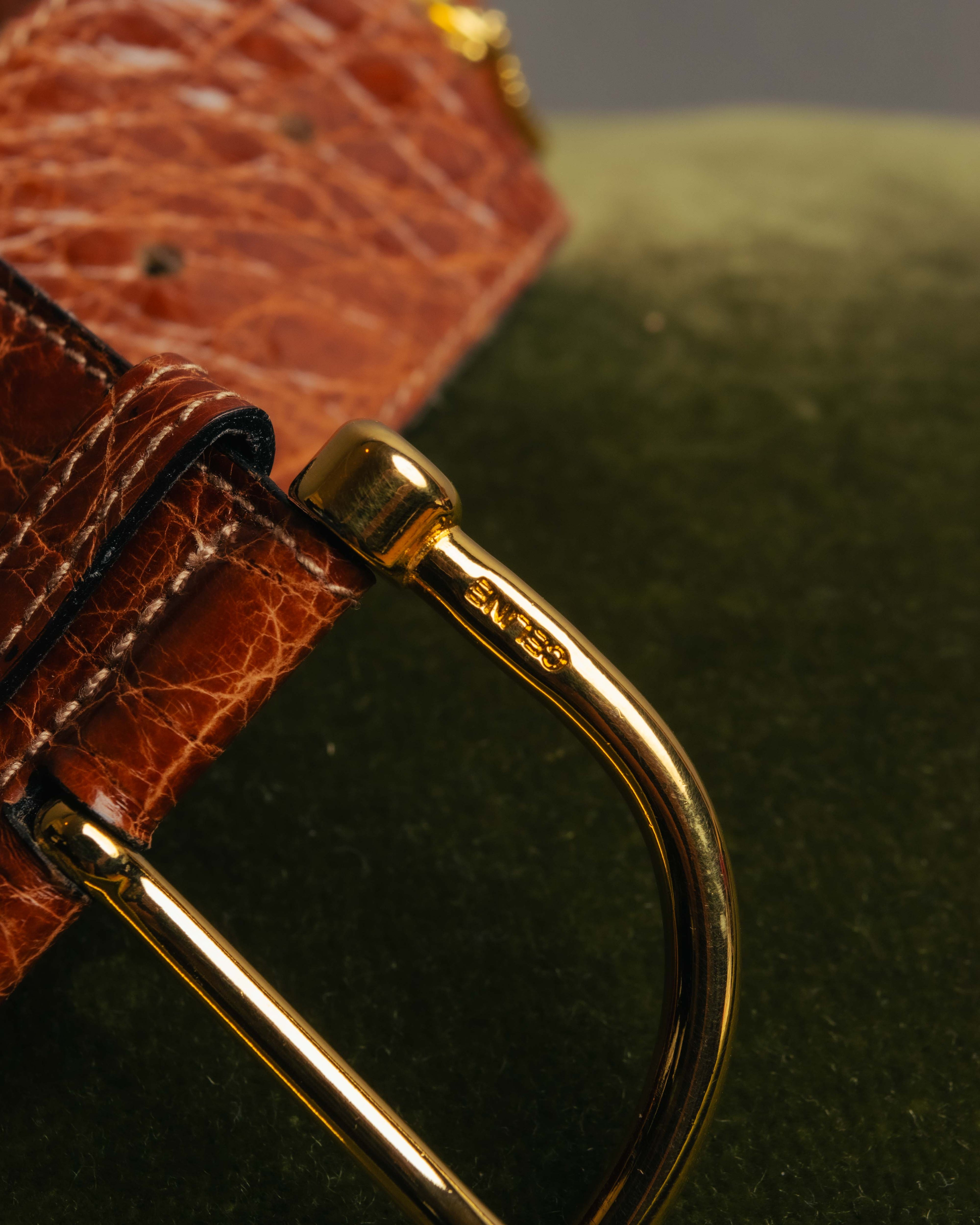 “CELINE“ 2019-22 Crocodile embossed statement belt