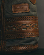 "LOEWE" 90's Decorative suede leather bucket bag