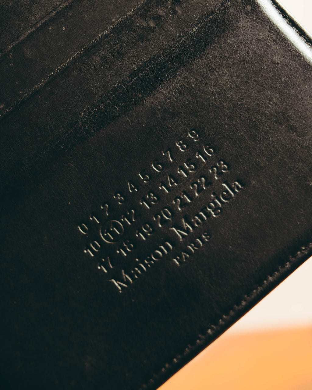 "Maison Margiela" 2020's Sleek black leather bifold wallet