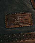 "LOEWE" 90's Decorative suede leather bucket bag
