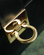 "Salvatore Ferragamo" 90's-00's Structured leather top handle handbag