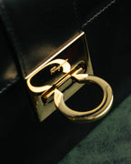 "Salvatore Ferragamo" 90's-00's Structured leather top handle handbag