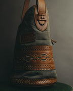 "LOEWE" 90's Decorative suede leather bucket bag