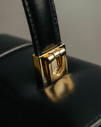 "Salvatore Ferragamo" 90's-00's Structured leather top handle handbag