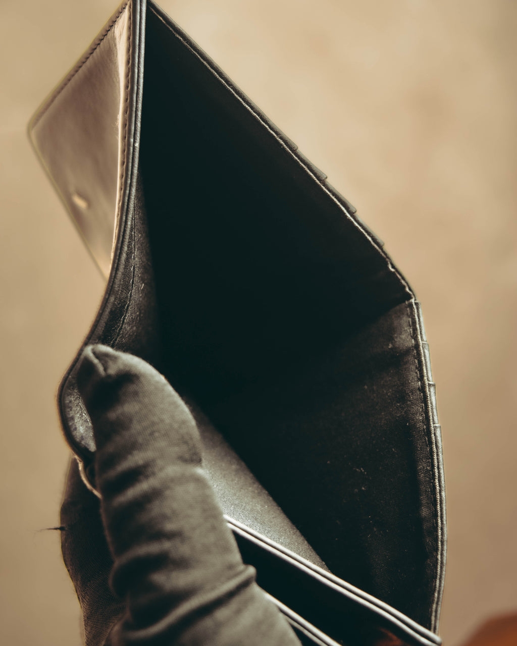 "Maison Margiela" 2020's Sleek black leather bifold wallet