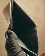 "Maison Margiela" 2020's Sleek black leather bifold wallet