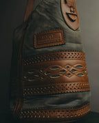 "LOEWE" 90's Decorative suede leather bucket bag