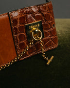 “CELINE“ 2019-22 Crocodile embossed statement belt