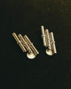 "CELINE" 80's-90's Sculptural rhinestone clip on earrings