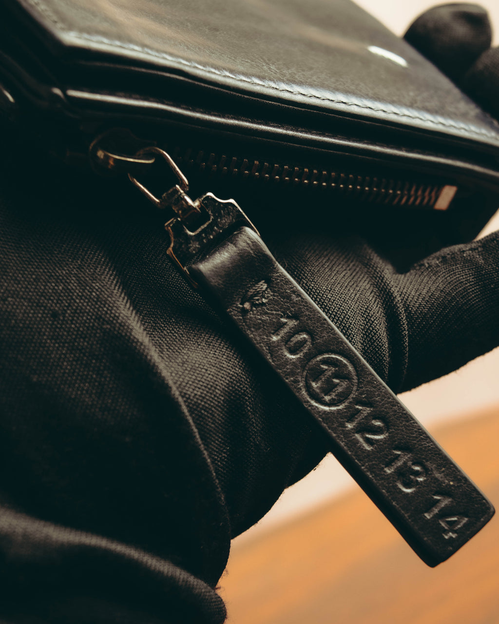 "Maison Margiela" 2020's Sleek black leather bifold wallet