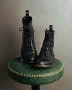 "CELINE" 2010's Triomphe leather lace up ankle boots