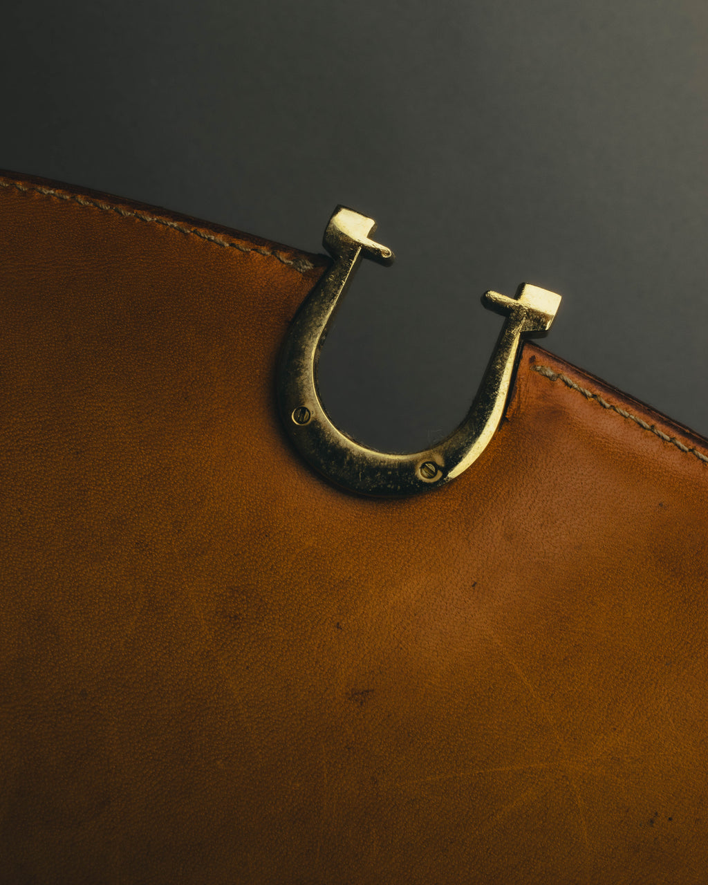 "CELINE" 70's-80's Macadam horsebit shoulder bag