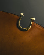"CELINE" 70's-80's Macadam horsebit shoulder bag