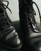 "CELINE" 2010's Triomphe leather lace up ankle boots