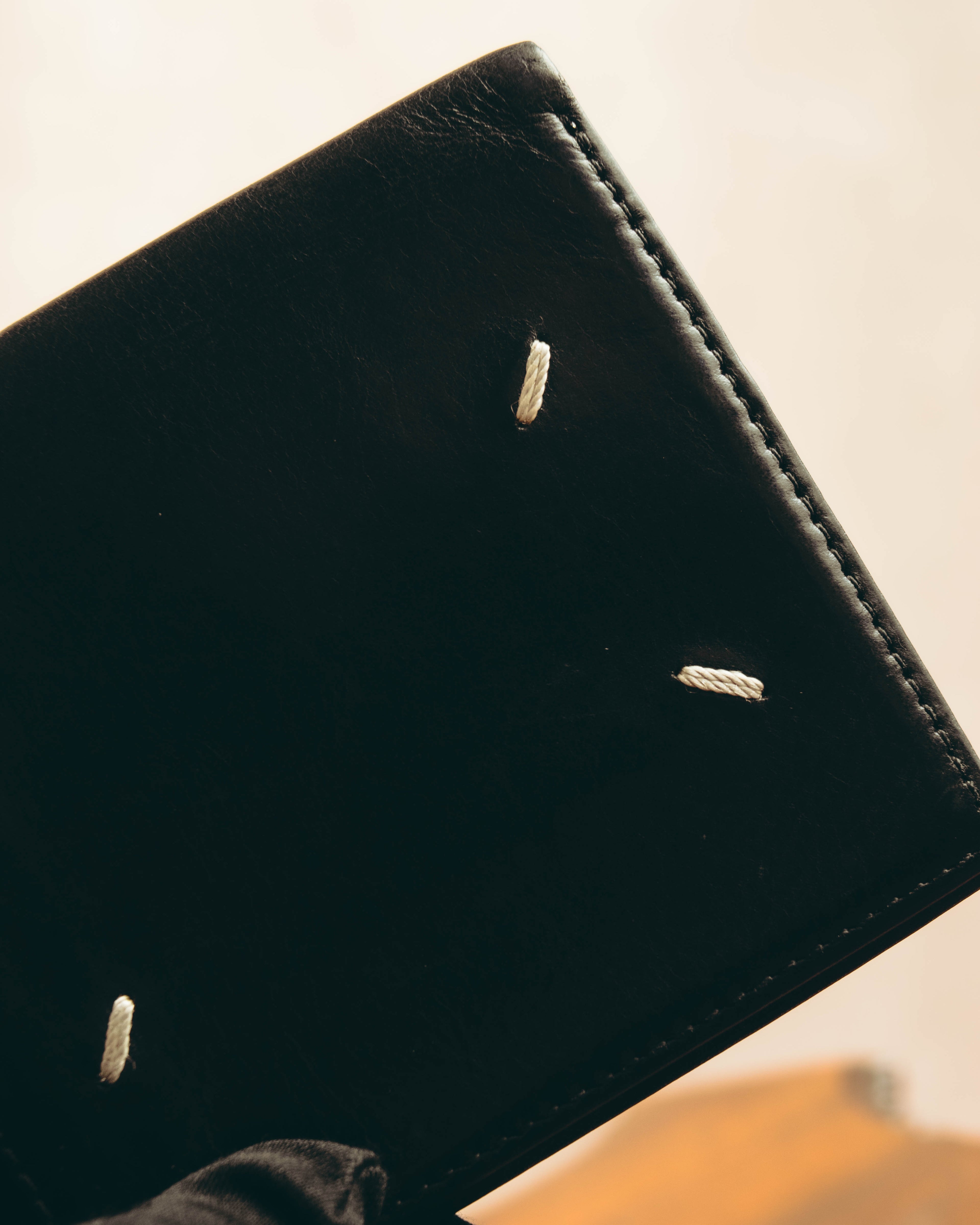 "Maison Margiela" 2020's Sleek black leather bifold wallet