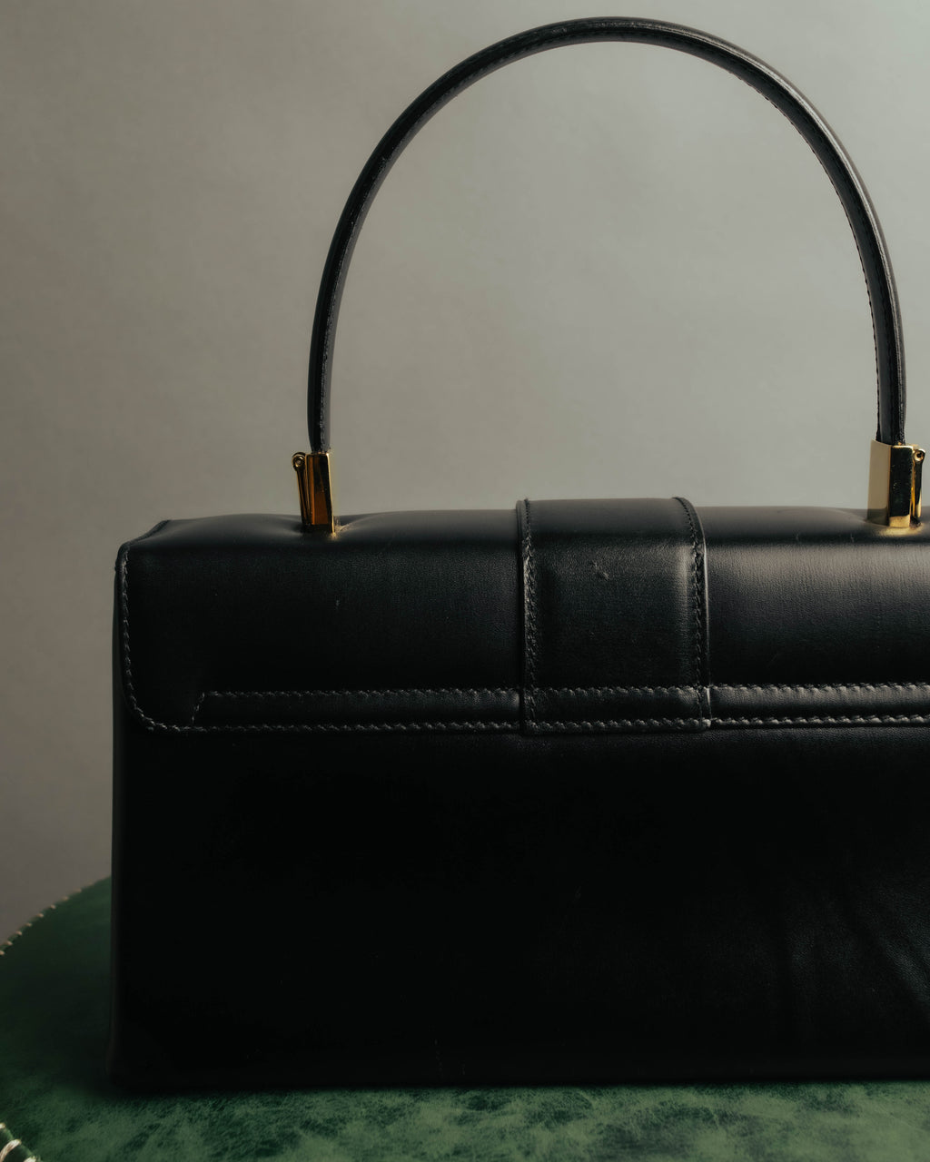 "Salvatore Ferragamo" 90's-00's Structured leather top handle handbag
