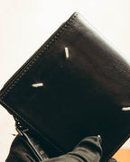 "Maison Margiela" 2020's Sleek black leather bifold wallet