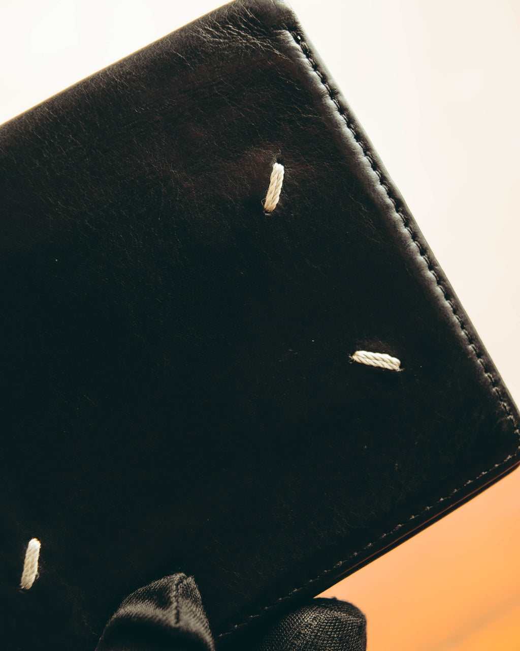 "Maison Margiela" 2020's Sleek black leather bifold wallet