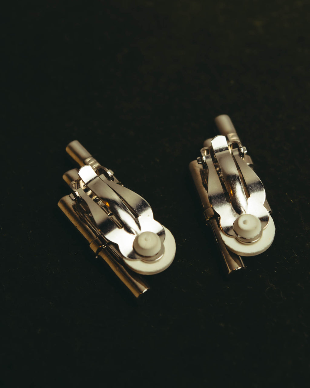 "CELINE" 80's-90's Sculptural rhinestone clip on earrings