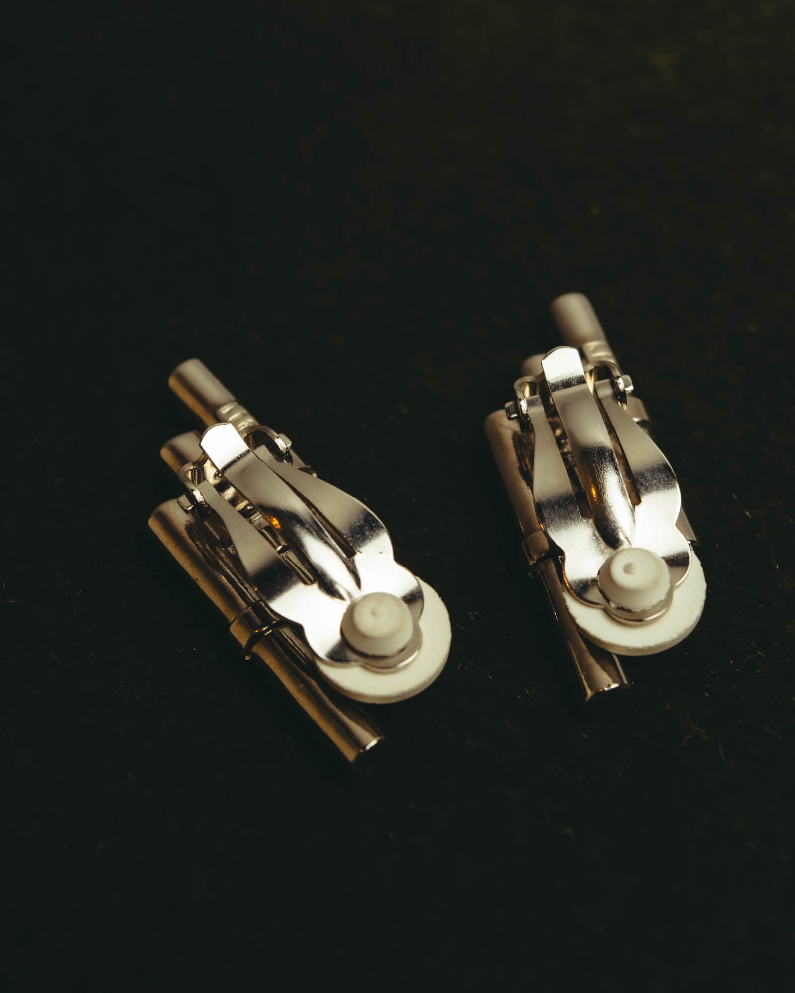 "CELINE" 80's-90's Sculptural rhinestone clip on earrings