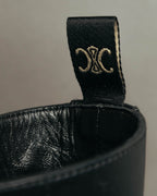 "CELINE" 2010's Triomphe leather lace up ankle boots