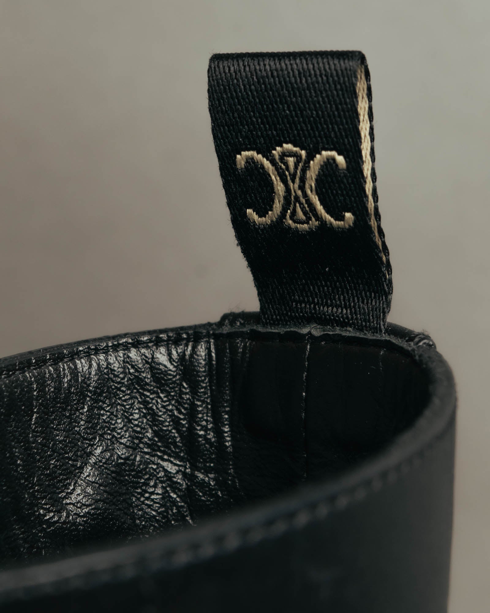 "CELINE" 2010's Triomphe leather lace up ankle boots