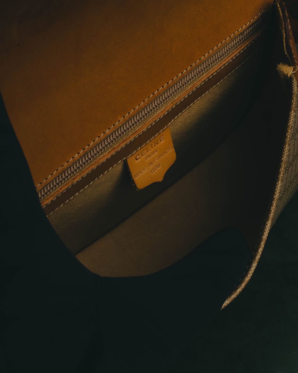 "CELINE" 70's-80's Macadam horsebit shoulder bag