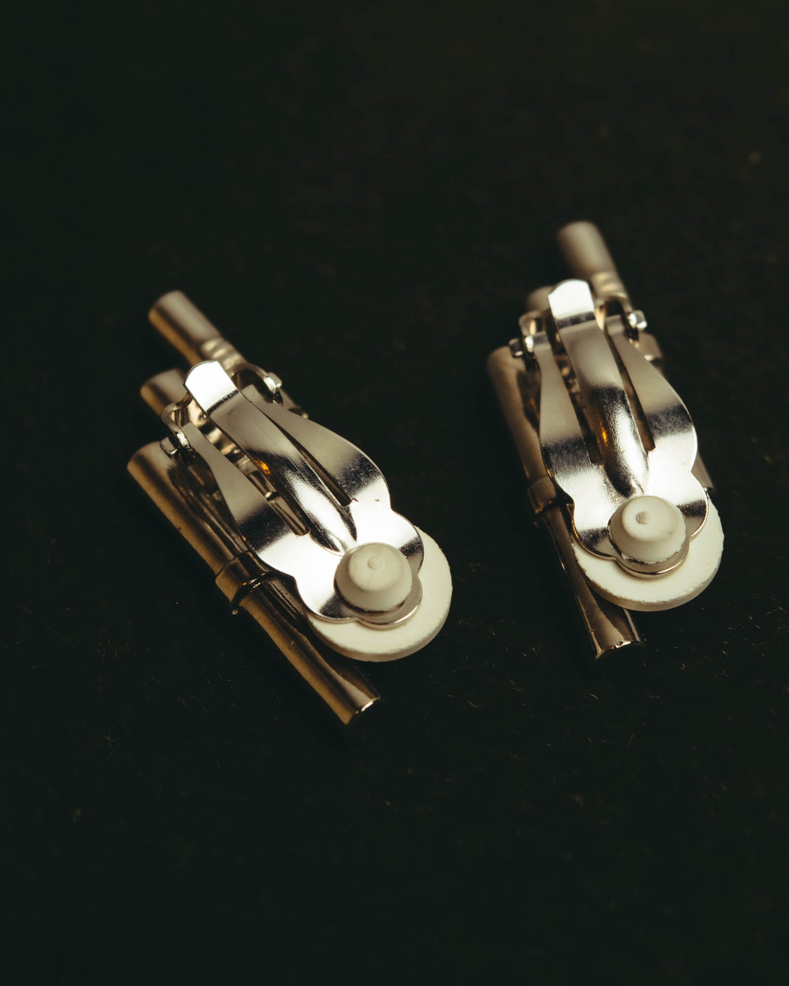 "CELINE" 80's-90's Sculptural rhinestone clip on earrings