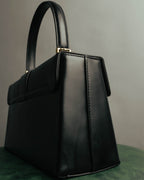 "Salvatore Ferragamo" 90's-00's Structured leather top handle handbag
