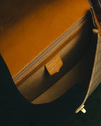 "CELINE" 70's-80's Macadam horsebit shoulder bag
