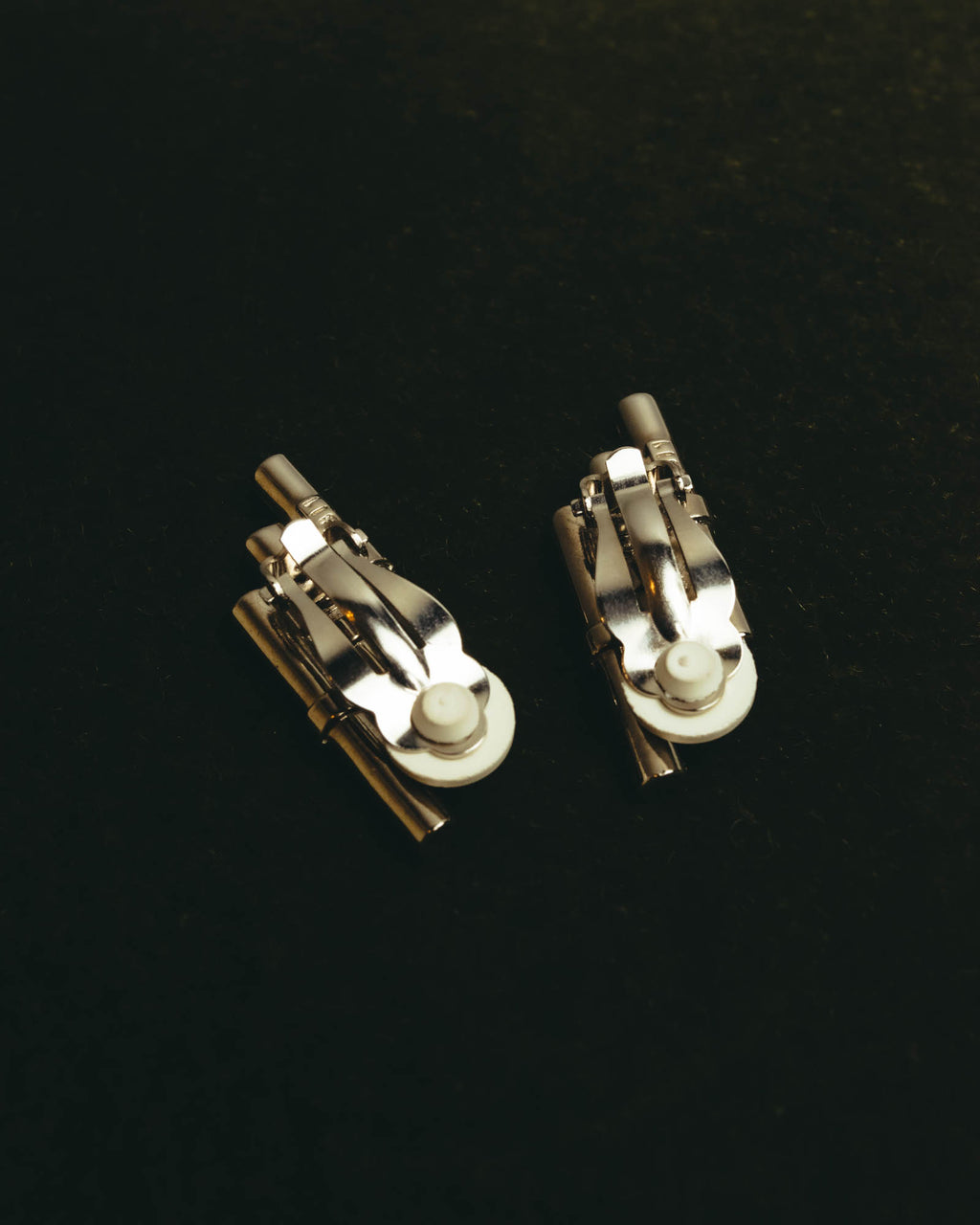 "CELINE" 80's-90's Sculptural rhinestone clip on earrings