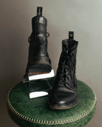 "CELINE" 2010's Triomphe leather lace up ankle boots