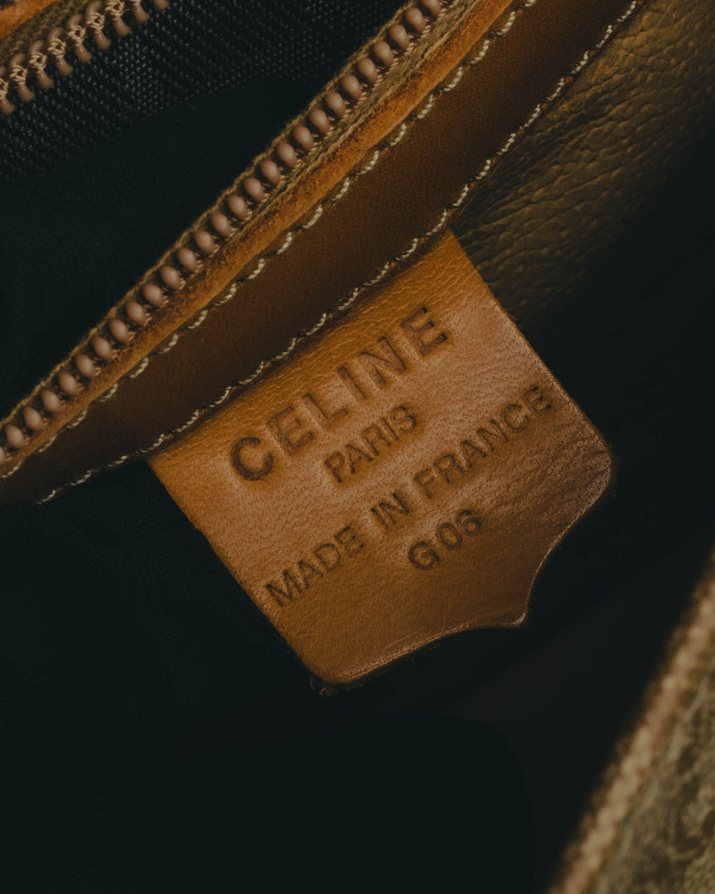 "CELINE" 70's-80's Macadam horsebit shoulder bag