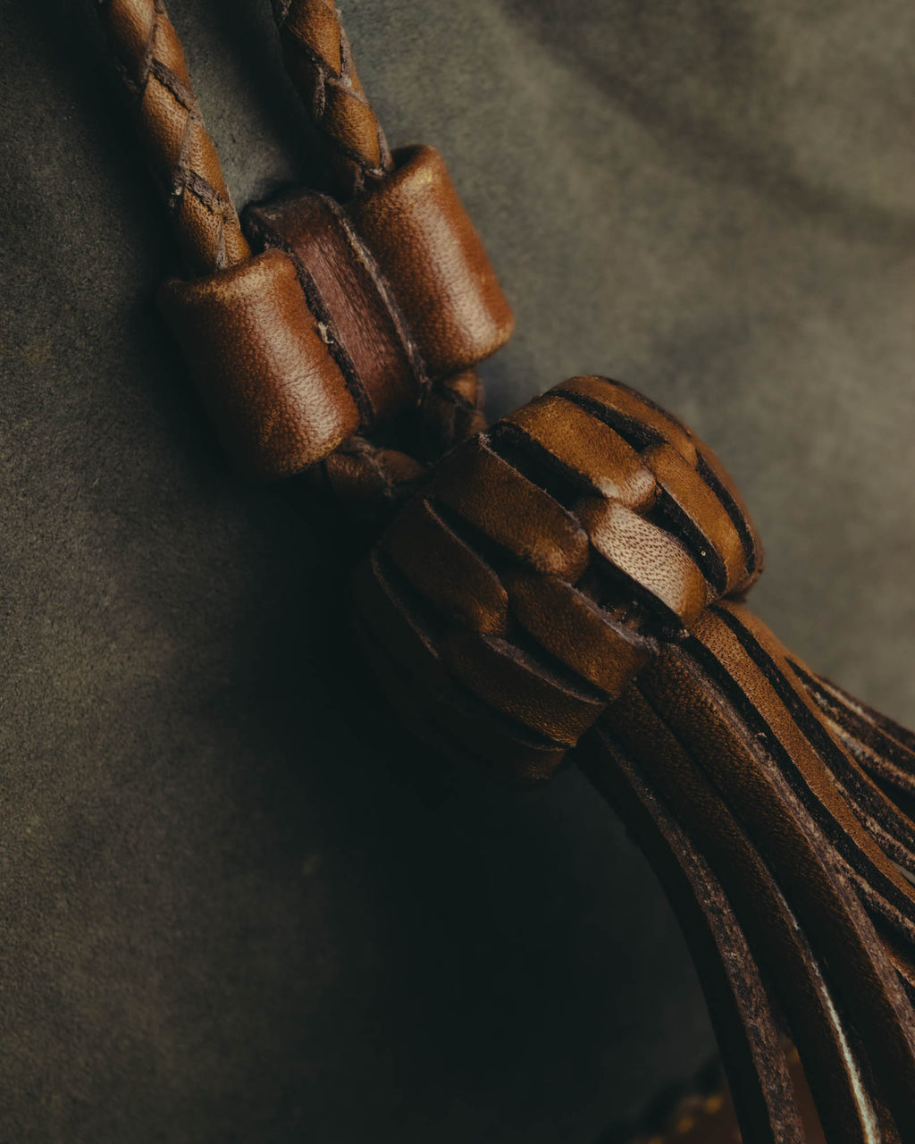 "LOEWE" 90's Decorative suede leather bucket bag
