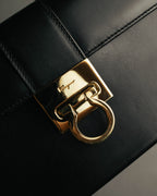 "Salvatore Ferragamo" 90's-00's Structured leather top handle handbag